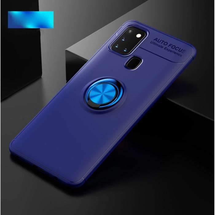 Bild 2, Samsung Galaxy A21s - LENUO Ring Skal - Blå