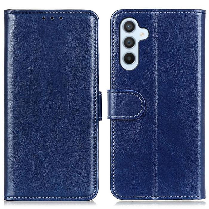 Bild 1, Samsung Galaxy A34 5G Fodral Crazy Horse Läder Blå