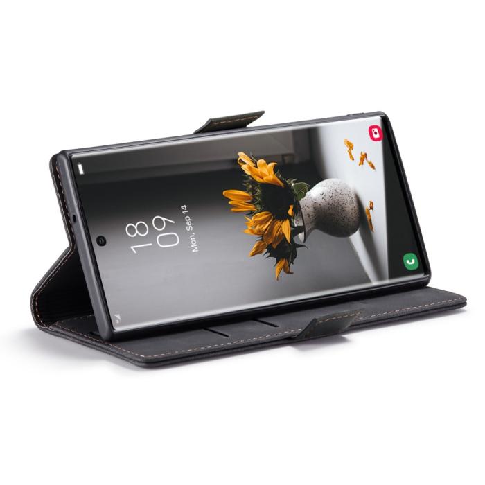 Bild 3, CASEME Samsung Galaxy S23 Ultra Fodral Flip Läder Svart