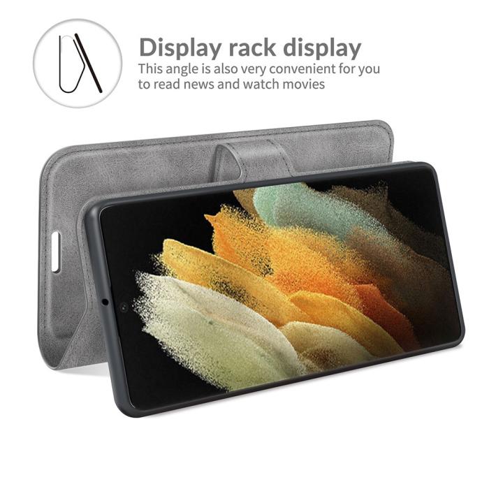 Bild 6, Samsung Galaxy S22 Ultra Fodral Solid Läder Grå