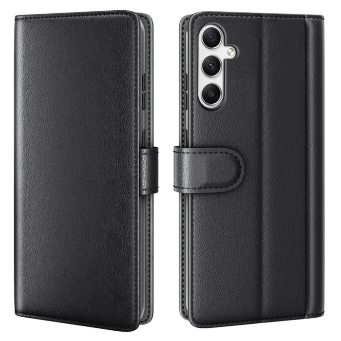 Bild 1, Samsung Galaxy A35 5G Fodral Premium Äkta Läder Svart