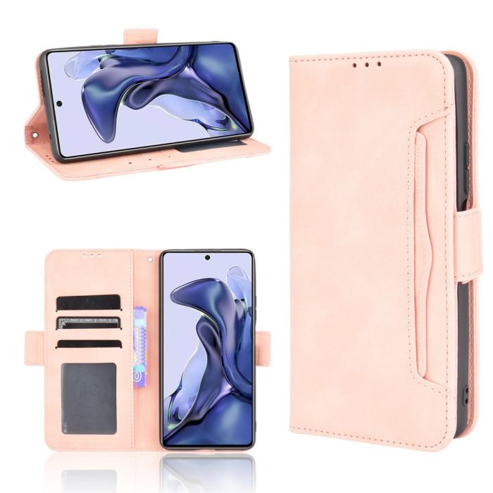 Bild 6, Xiaomi 11T / 11T Pro Fodral Med Avtagbart Kortfodral Ljus Rosa