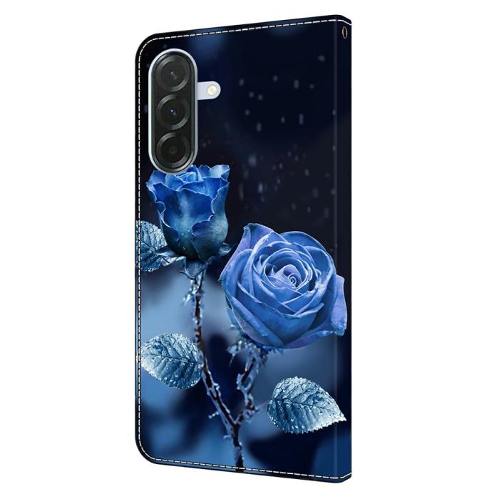 Bild 5, Samsung Galaxy A37 5G Fodral Läder Blå Rosor