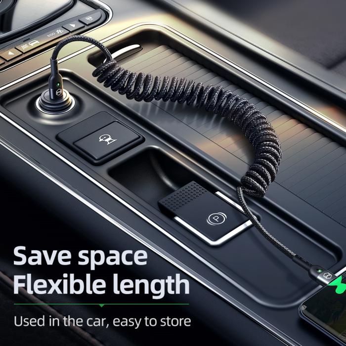 Bild 3, Mcdodo 60W PD USB-C - USB-C Flexibel Nylonkabel Svart