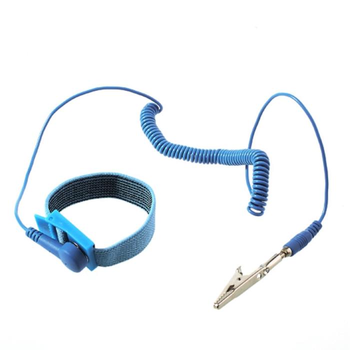 Bild 1, 1m Antistatiskt ESD Armband Justerbart Blå
