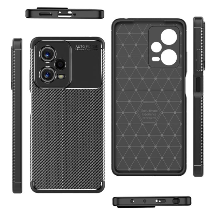 Bild 1, Xiaomi Redmi Note 12 Pro 5G Skal Kolfiber Textur Svart