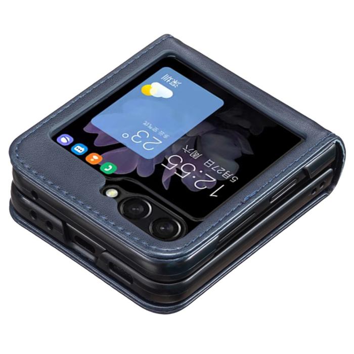 Bild 5, Galaxy Z Flip 6 / 7 FE Skal Fjäril Textur Mörk Blå