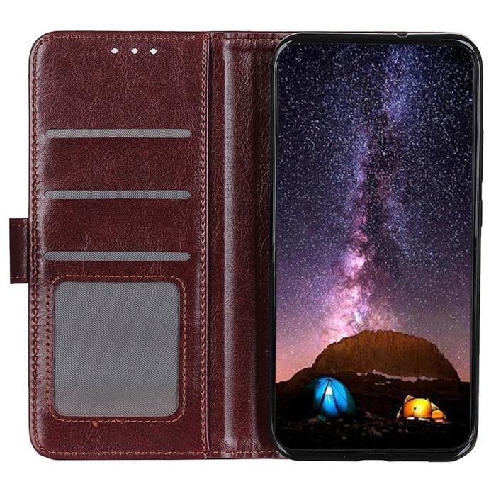 Bild 2, Honor Magic7 Lite Fodral Crazy Horse Läder Brun