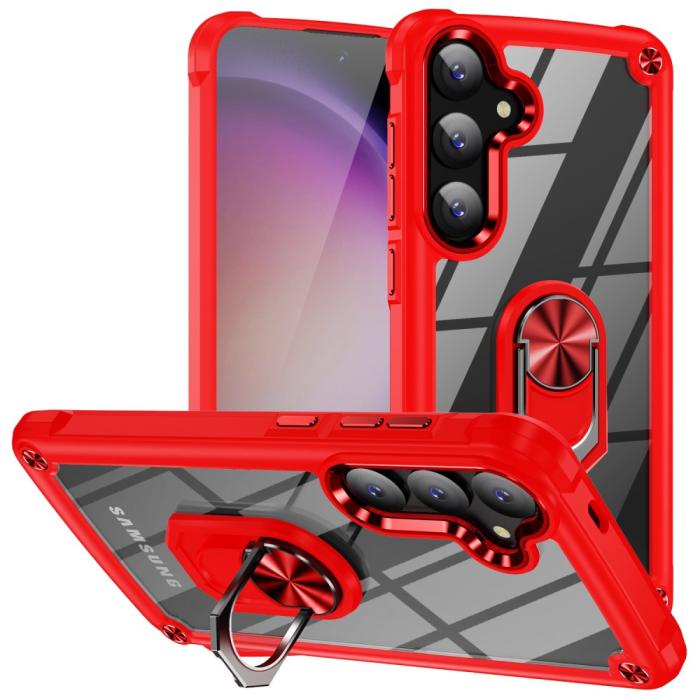 Bild 1, Samsung Galaxy S24 Plus Skal Shockproof Ring Hybrid Röd