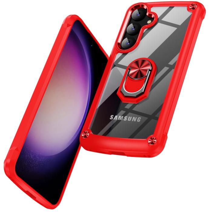Bild 2, Samsung Galaxy S24 Plus Skal Shockproof Ring Hybrid Röd