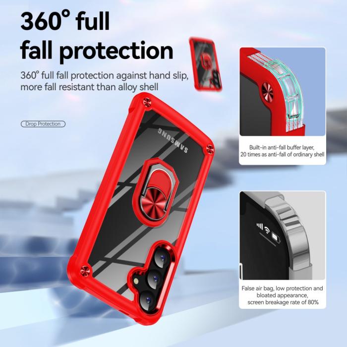 Bild 5, Samsung Galaxy S24 Plus Skal Shockproof Ring Hybrid Röd
