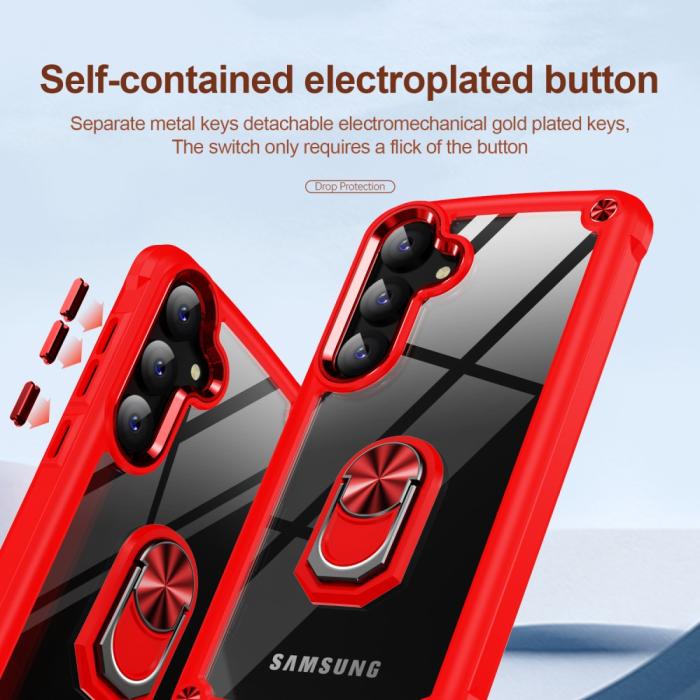 Bild 6, Samsung Galaxy S24 Plus Skal Shockproof Ring Hybrid Röd