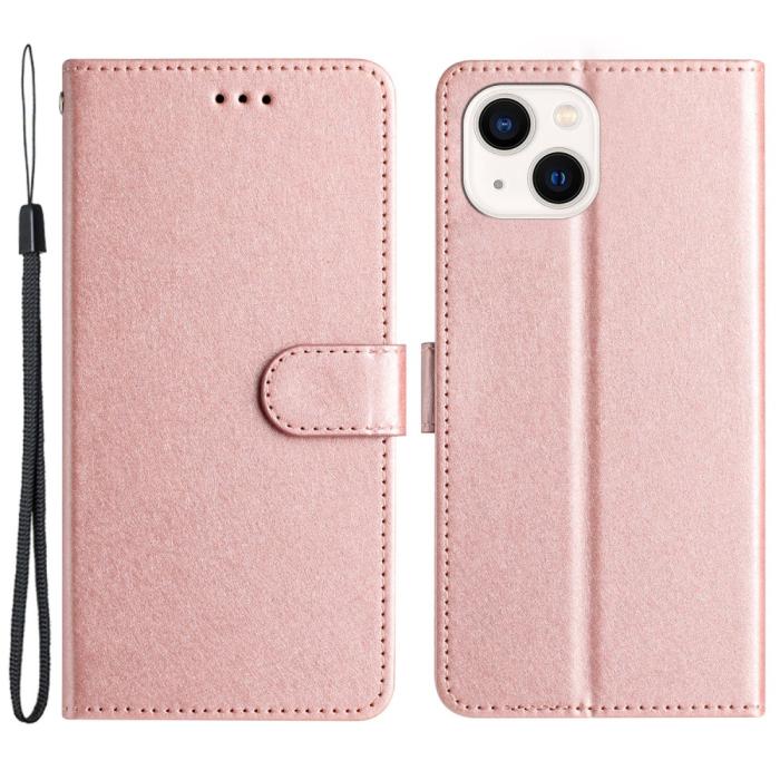 Bild 1, iPhone 15 Plus Fodral Silk Textur Med Snodd Roséguld
