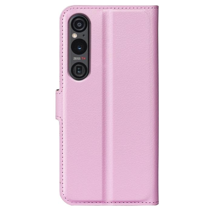 Bild 6, Sony Xperia 1 VI Fodral Litchi Läder Ljus Rosa