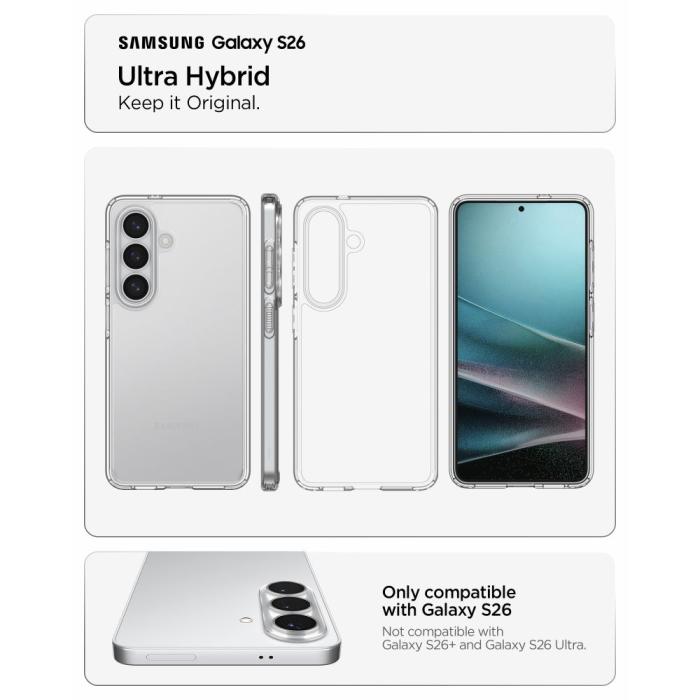 Bild 6, Spigen Samsung Galaxy S26 Skal Ultra Hybrid Crystal Clear