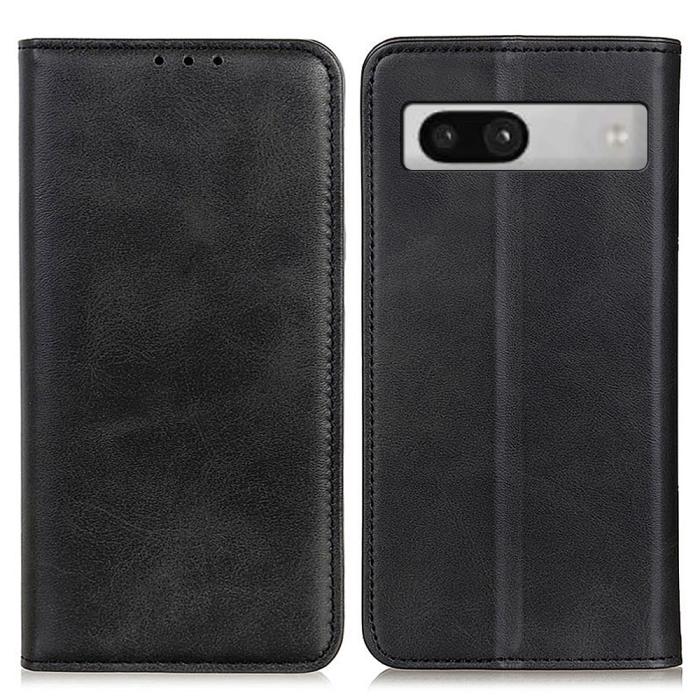 Bild 1, Google Pixel 7A Fodral Flip Split Läder Svart