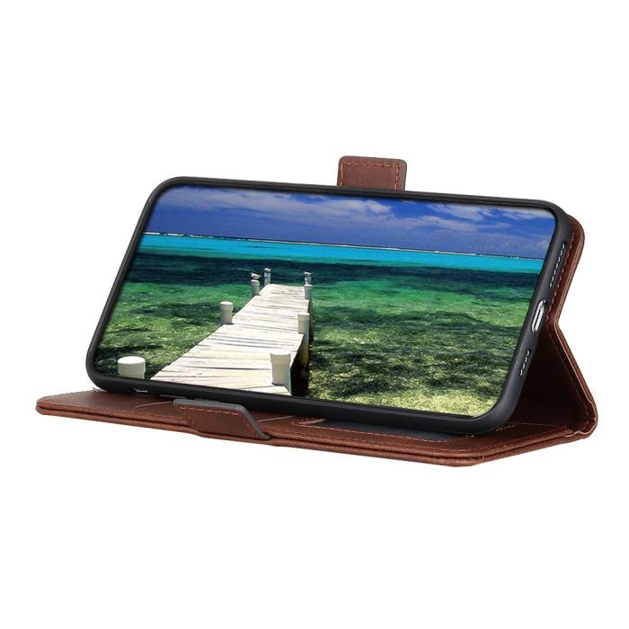Bild 2, Google Pixel 7A Fodral Flip Split Läder Brun