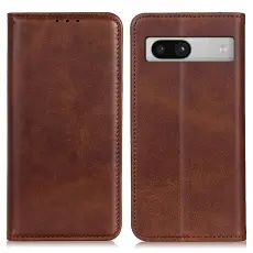 Google Pixel 7A Fodral Flip Split Läder Brun