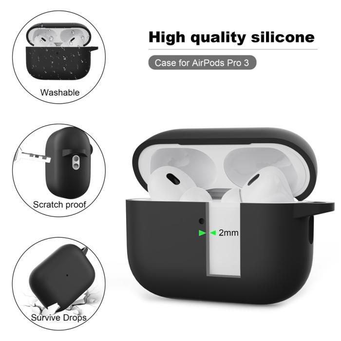 Bild 2, AirPods Pro 3 Skal Med Karbinhake Silikon Rosa