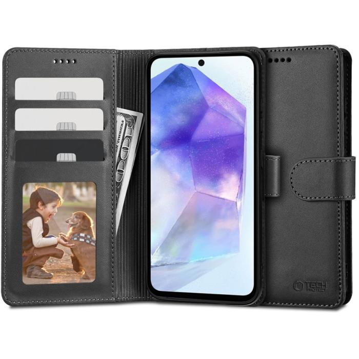 Bild 1, Tech-Protect Samsung Galaxy A55 5G Fodral Läder Svart