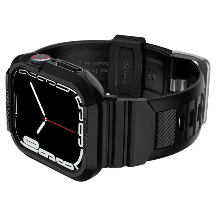 Bild 6, Spigen Apple Watch 44/45 mm Skal/Armband Rugged Armor 'Pro' Svart