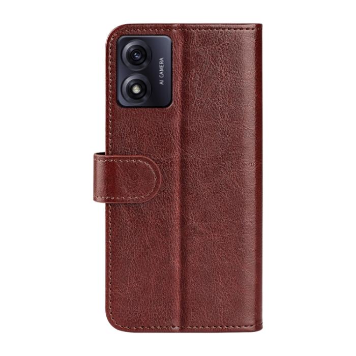 Bild 3, Motorola Moto E13 Fodral Crazy Horse Läder Brun