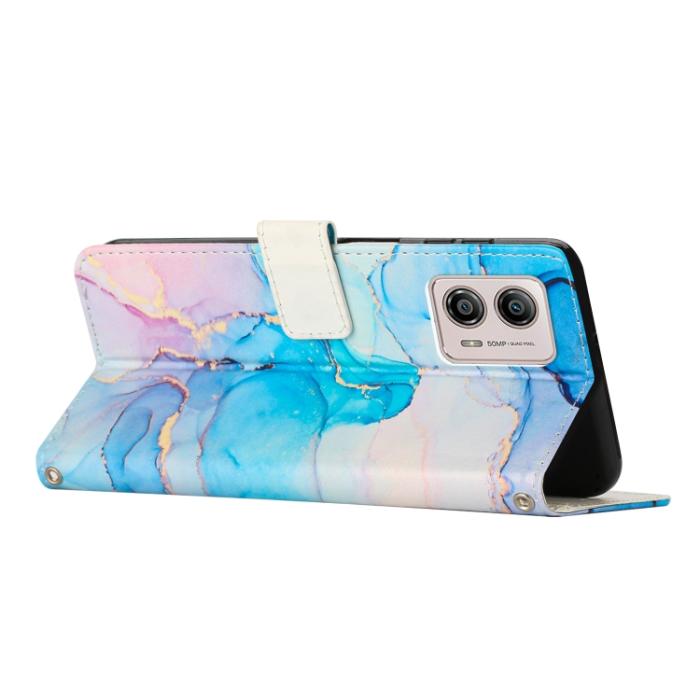 Bild 3, Motorola Moto G13 / G23 / G53 5G Fodral Marmor Textur Grön/Rosa