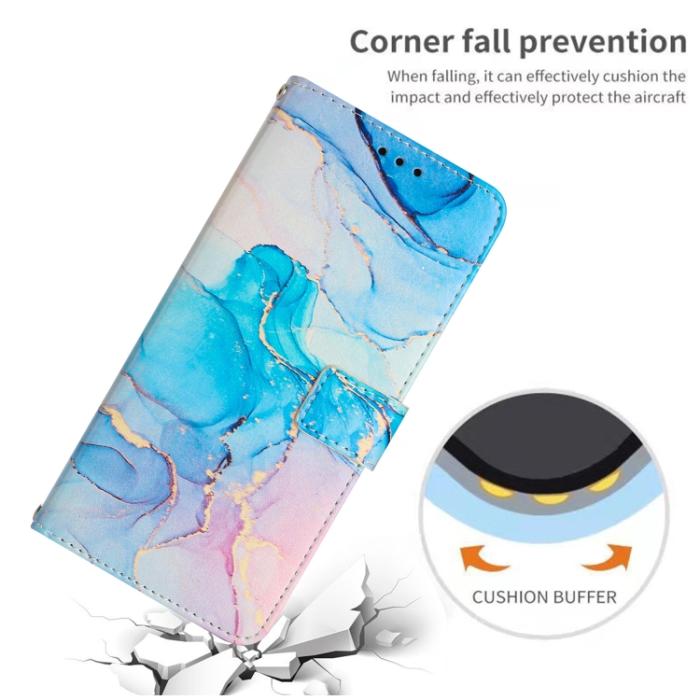 Bild 5, Motorola Moto G13 / G23 / G53 5G Fodral Marmor Textur Grön/Rosa