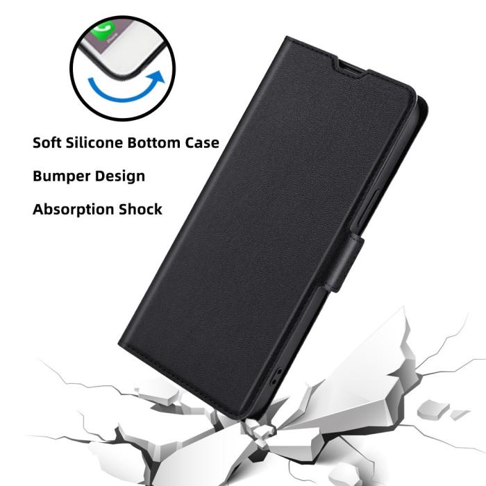 Bild 4, Motorola Edge 30 Neo 5G Fodral Slim Magnetisk Stängning Svart