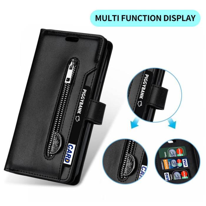 Bild 6, Galaxy S23 Ultra Fodral Multifunktionell Med Frontficka Svart