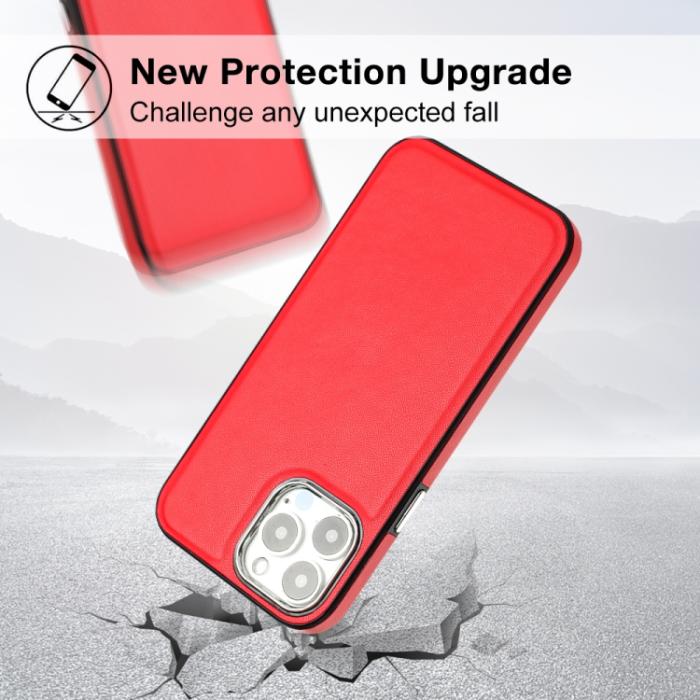 Bild 3, iPhone 15 Pro Skal Läderbelagt Röd