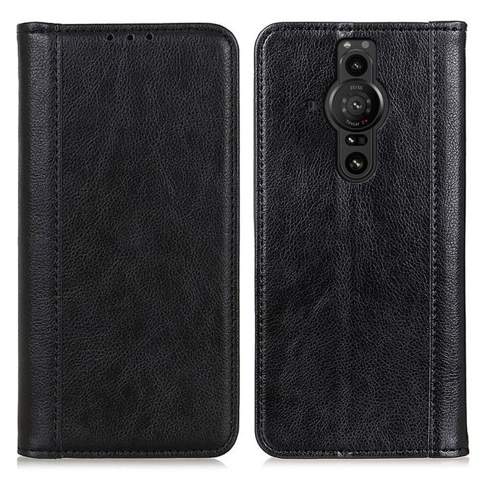 Bild 1, Sony Xperia Pro-I Fodral Flip Retro Läder Svart