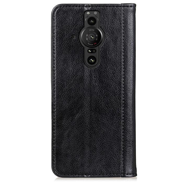 Bild 3, Sony Xperia Pro-I Fodral Flip Retro Läder Svart