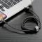 BASEUS Lightning 1m Nylon Kabel - 2.4A Snabbladdning - Svart/Guld