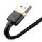 BASEUS 3m Lightning Nylon Kabel - Svart/Guld