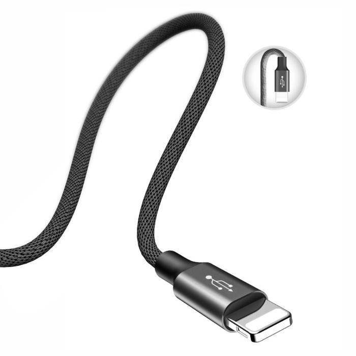 Bild 2, BASEUS 5 meter Lightning Nylon Kabel - QC 3.0