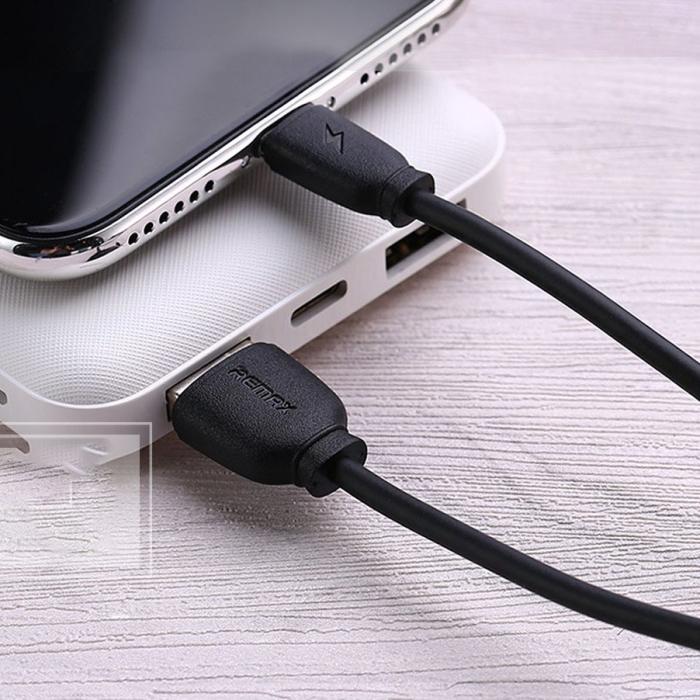 Bild 2, Remax 2.1A 1m Lightning Kabel - Svart