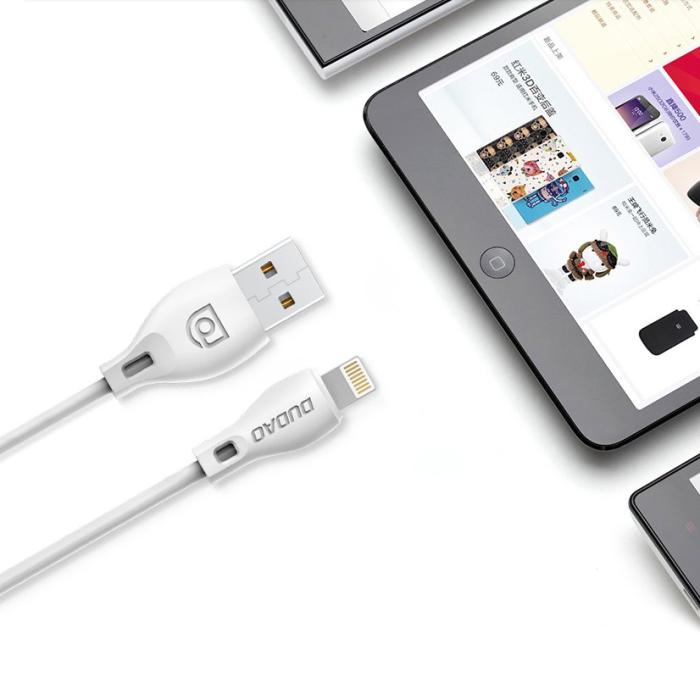 Bild 4, Dudao 2m Lightning Kabel 2.4A - Vit