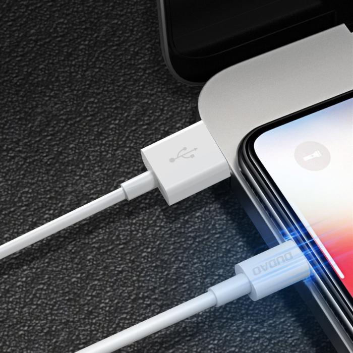 Bild 3, Dudao 1m Lightning Kabel Snabbladdning - Vit