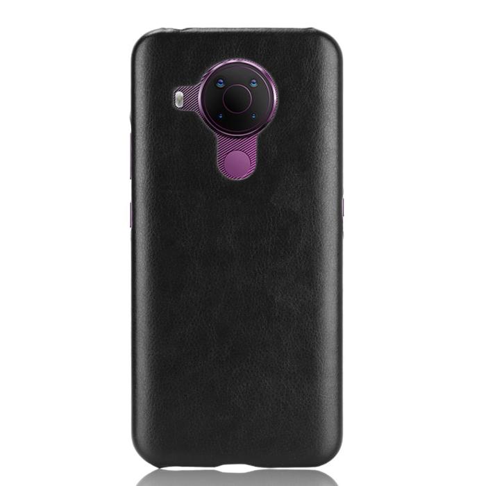 Bild 2, Nokia 5.4 - Läderbelagt Litchi Skal - Svart