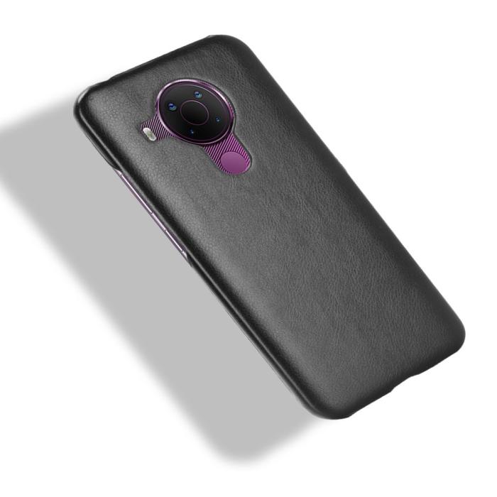 Bild 4, Nokia 5.4 - Läderbelagt Litchi Skal - Svart
