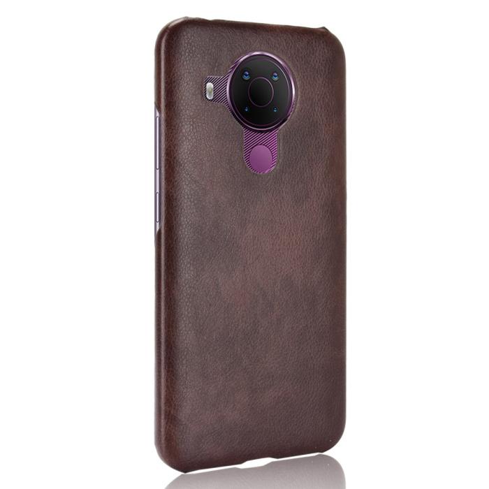 Bild 3, Nokia 5.4 - Läderbelagt Litchi Skal - Brun