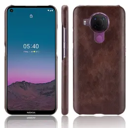 Nokia 5.4 - Läderbelagt Litchi Skal - Brun