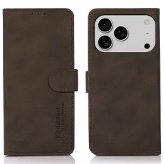 KHAZNEH iPhone 17 Pro Fodral L&auml;der Brun