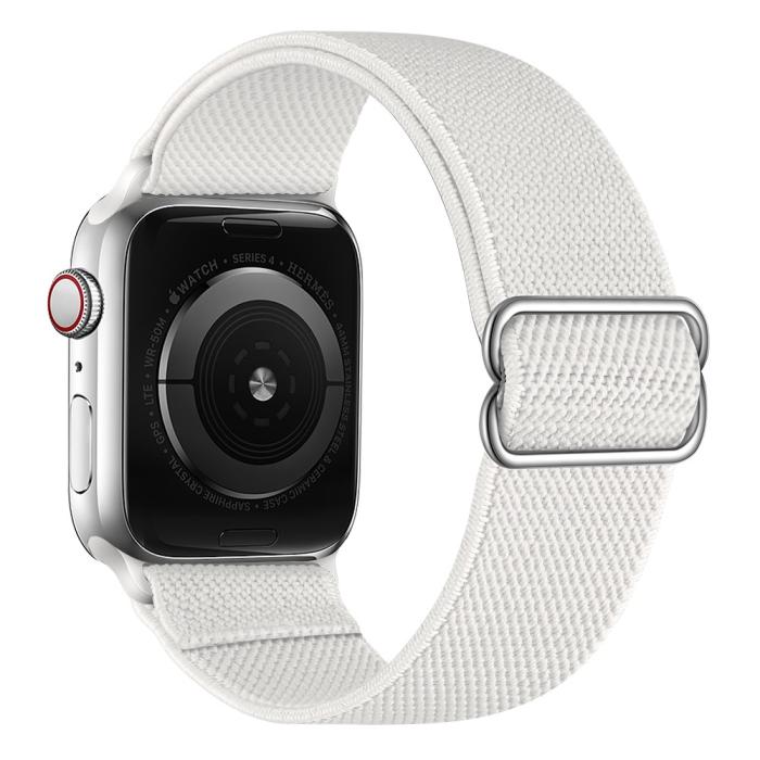 Bild 1, Nylon Armband Justerbart Apple Watch 42/44/45/49 mm Vit