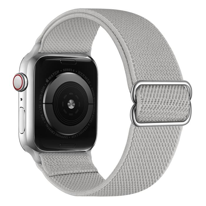 Bild 1, Nylon Armband Justerbart Apple Watch 42/44/45/49 mm Grå