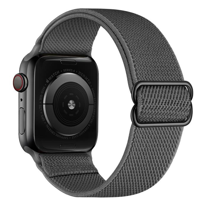 Bild 1, Nylon Armband Justerbart Apple Watch 42/44/45/49 mm Mörk Grå