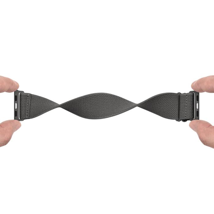 Bild 3, Nylon Armband Justerbart Apple Watch 42/44/45/49 mm Mörk Grå