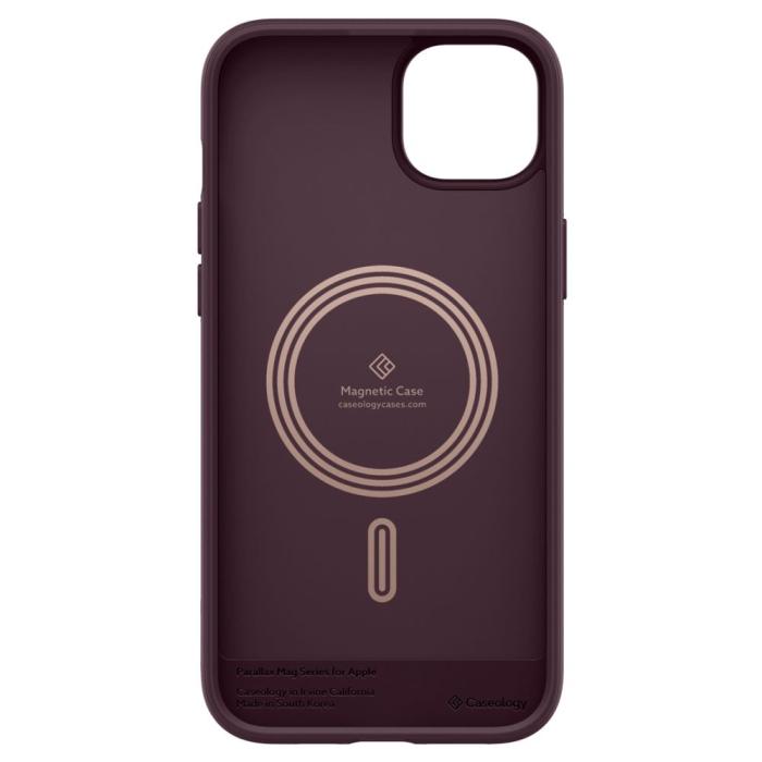 Bild 3, Spigen Caseology iPhone 15 Plus / 14 Plus Skal MagSafe Parallax Burgundy