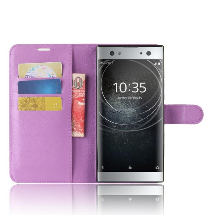 Bild 4, Sony Xperia XA2 Ultra - Litchi Plånboksfodral - Lila